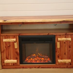 Red Cedar Rustic Fireplace Entertainment Center