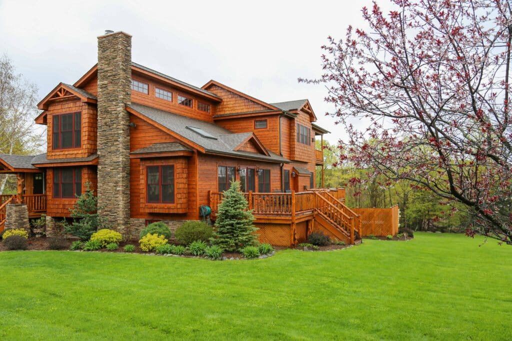 custom log deck railing