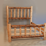 Standard Two Tone Rustic Log Bed Frame