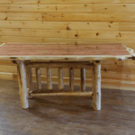 Red Cedar Log Trestle Dining Table