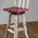 Barstool with wood back and swivel