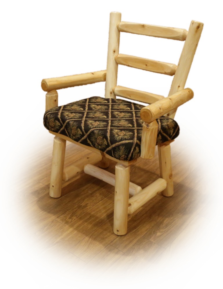 Captain's Chair with arms and upholstered seat - Wildwood Rustics