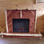 Red Cedar Electric Fireplace on casters
