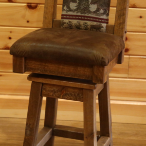 Barstool upholstered with back and swivel