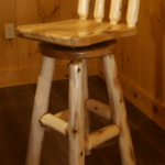 Barstool with wood back and swivel