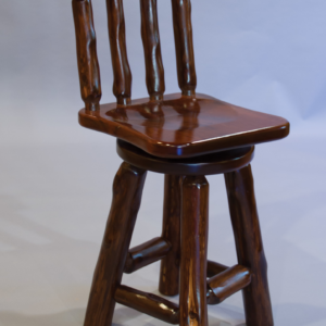 Barstool with wood back and swivel