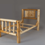 Rustic Cedar Bed Frame With Art